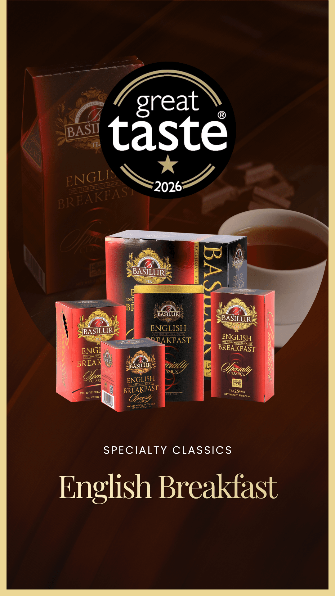 Basilur Specialty Classics English Breakfast tea awarded Great Taste 2026